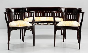 SOFFGRUPP, 3 delar, Wienersecession-stil, 1900-tal.