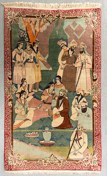 A semiantique Tabriz carpet ca 210 x 133 cm.