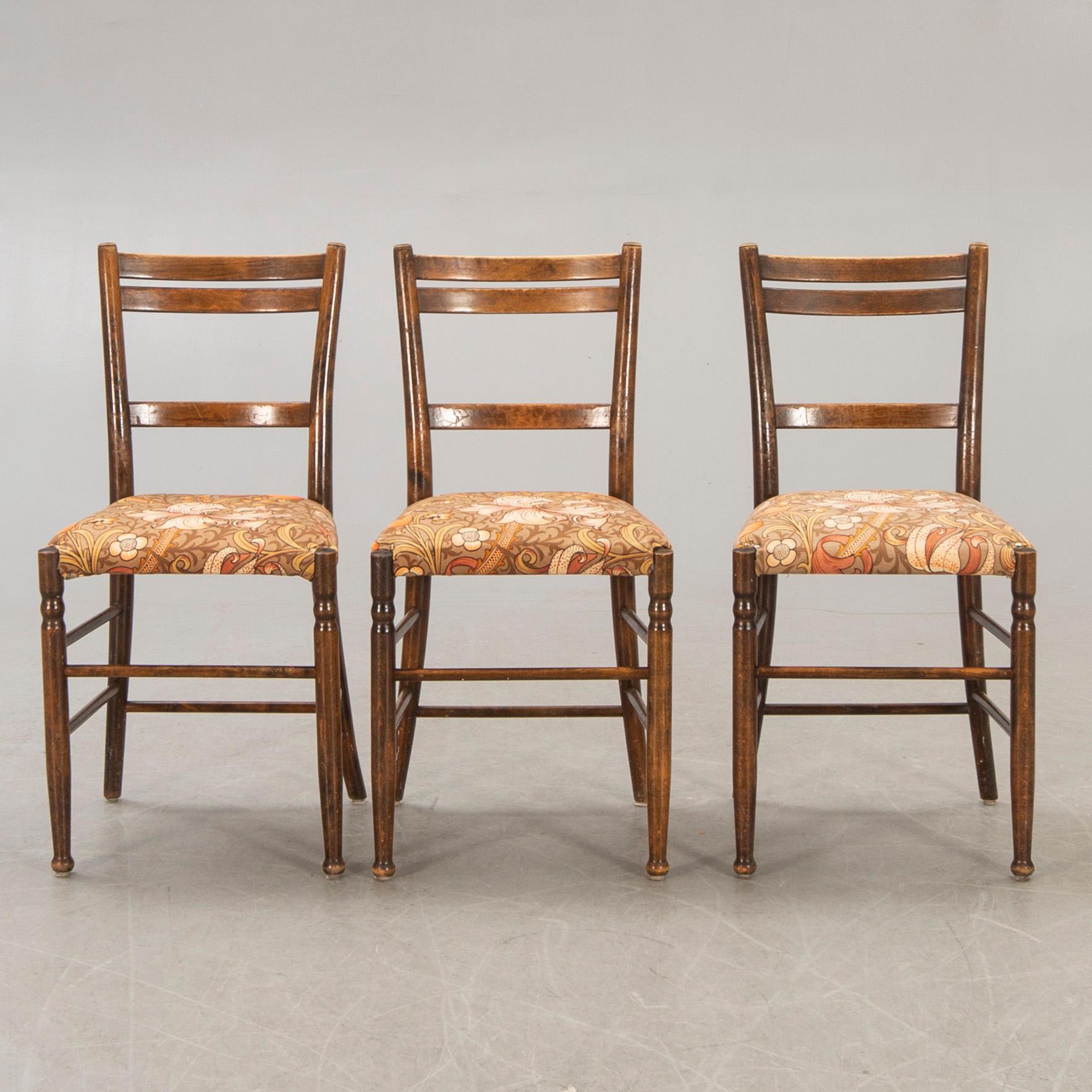 A set of six early 1900s chairs.