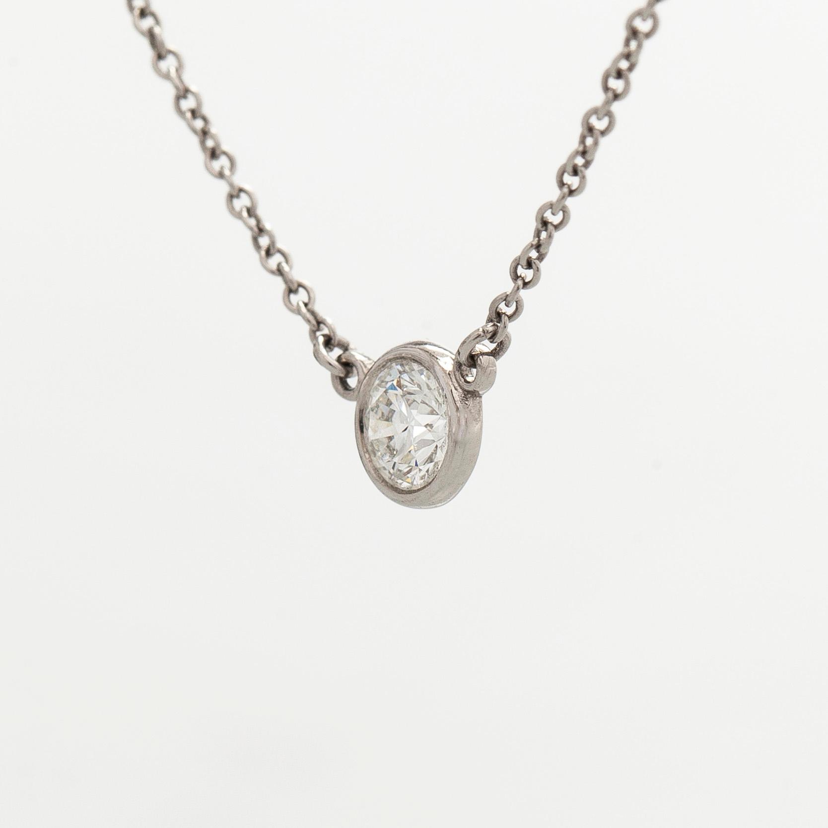 Tiffany & Co, Elsa Peretti, a platinum necklace, "Diamonds by the Yard' with a brilliant-cut diamond.