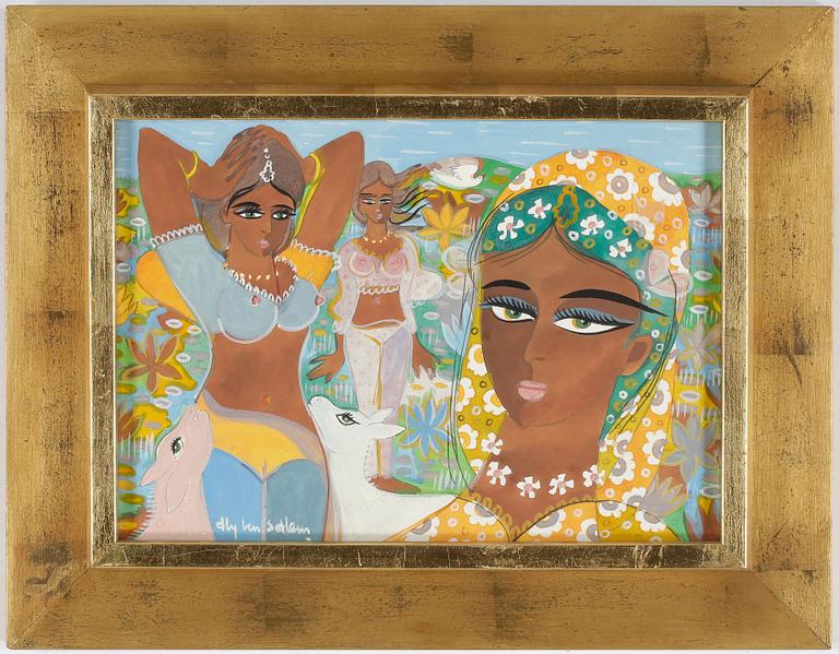 ALY BEN SALEM, gouache, signerad.