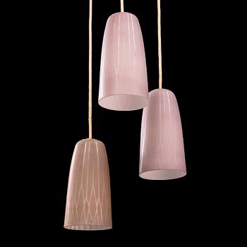 PENDANT LAMP, model 66-018/3, Orno, the mid-20th century.