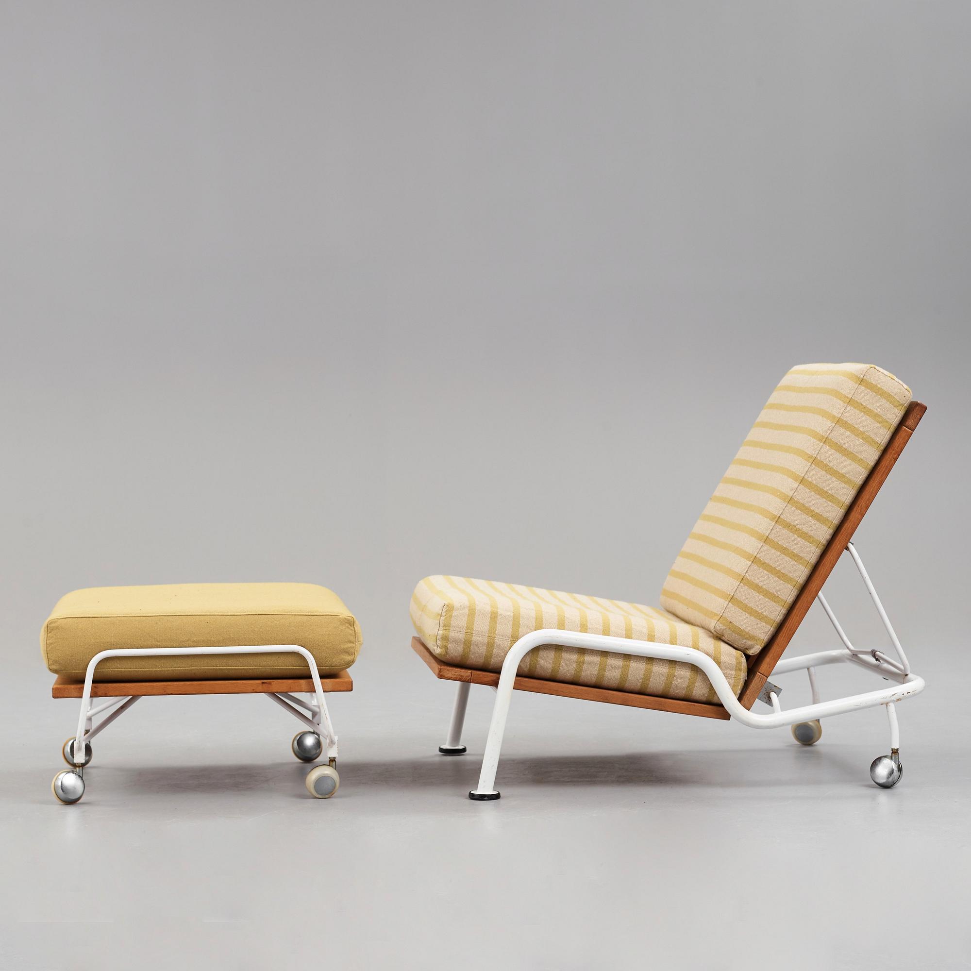 HANS J WEGNER, an easy chair with ottoman, "GE 440", an exhibition model for Getama, Denmark 1968-69.