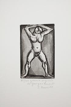 BÖCKER, 2 vol, "ROUAULT OEUVRE GRAVÉ", med originaletsning intygad o numr av Isabelle Rouault 81/100.