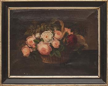 OKÄND KONSTNÄR, olja på duk. Påskrift a tergo "Frk Jessen omkring 1850".