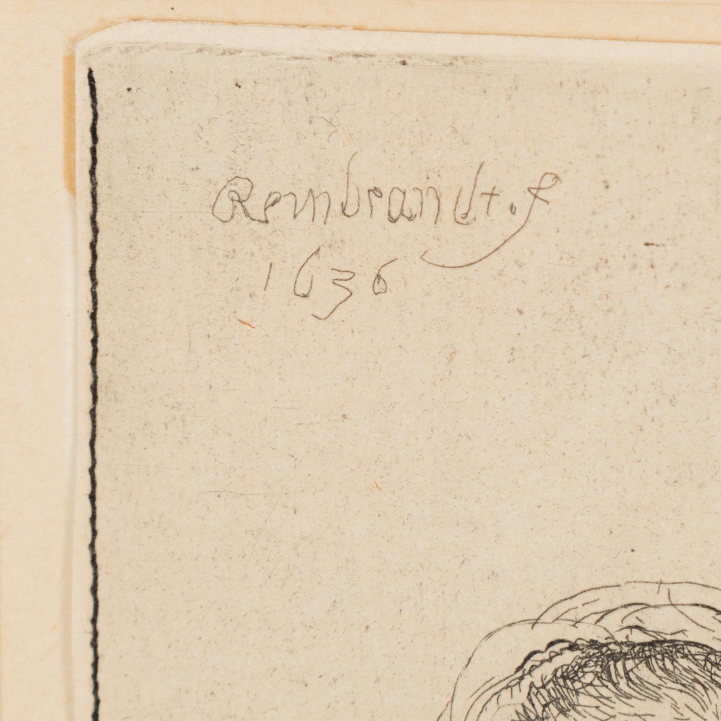Rembrandt Harmensz van Rijn, etsning, 1636, senare avdrag, troligen Basan.