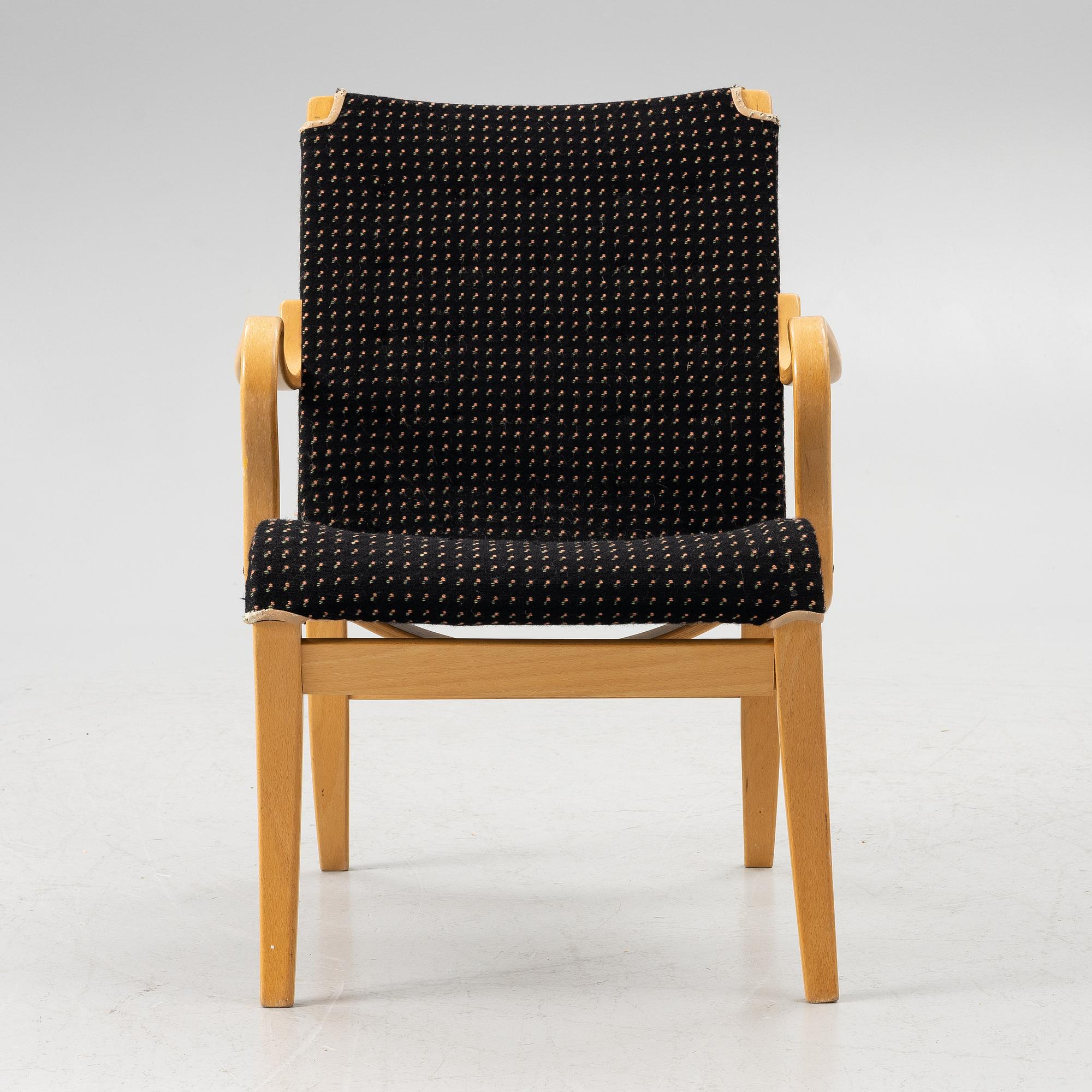 Bruno Mathsson, armchair, "Mina", Mathsson International, second half of the 20th century.