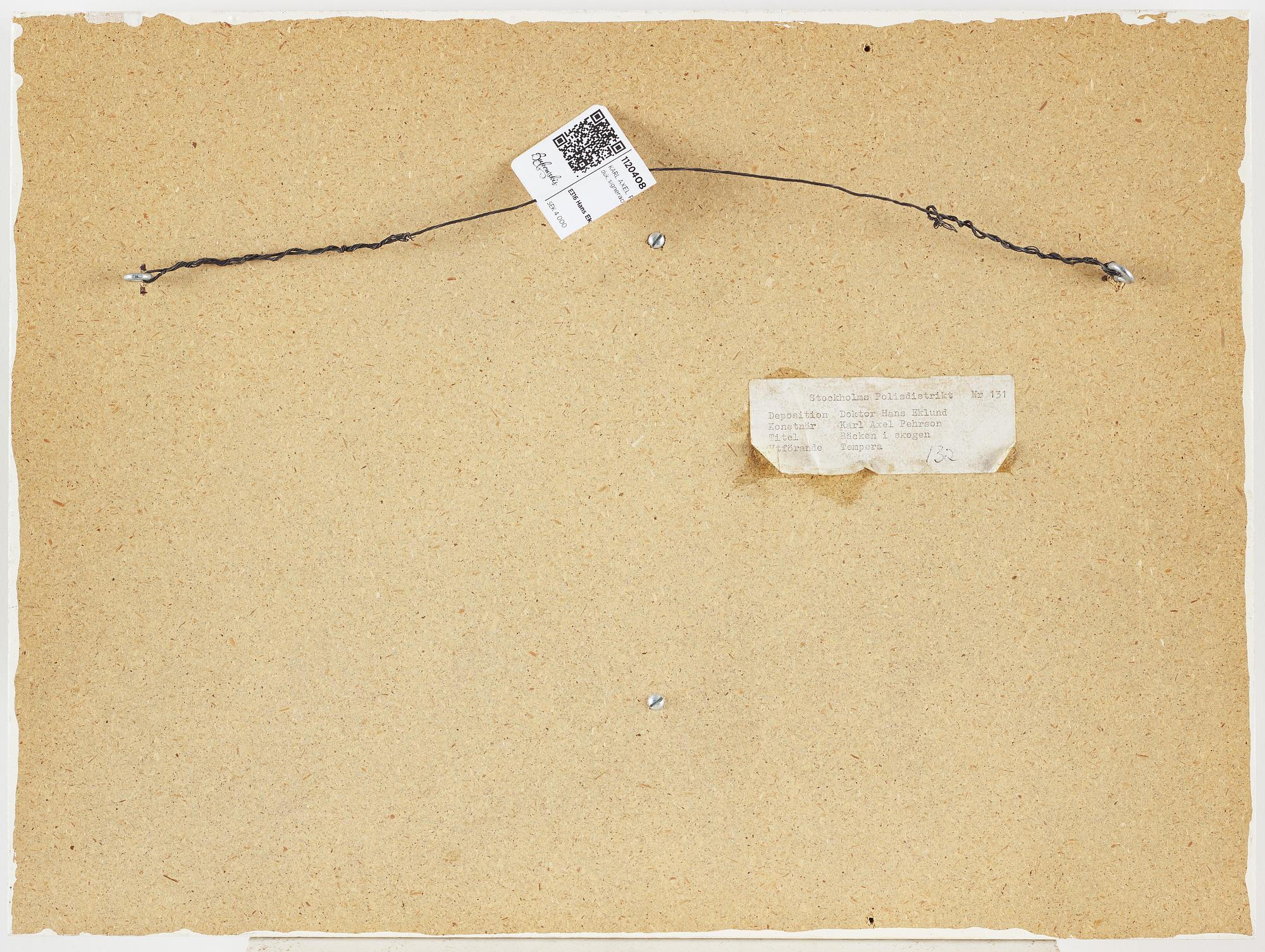 KARL AXEL PEHRSON, olja på duk, signerad och daterad -63.