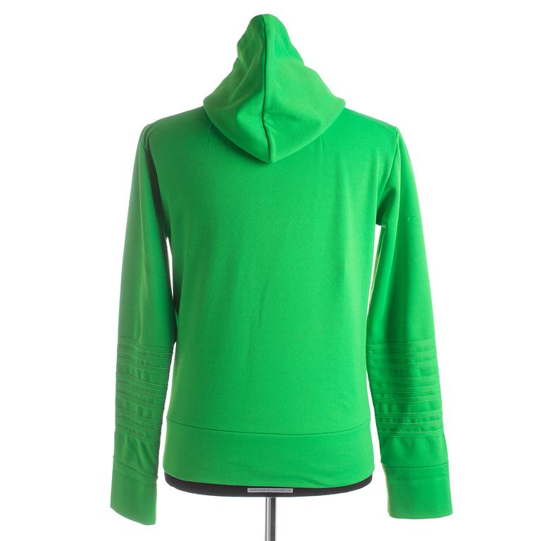 DIOR HOMME, a neon green cotton blend hoodie.