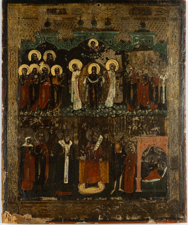 Icon, 19th century, Protection of the Most Holy Mother Goddess.