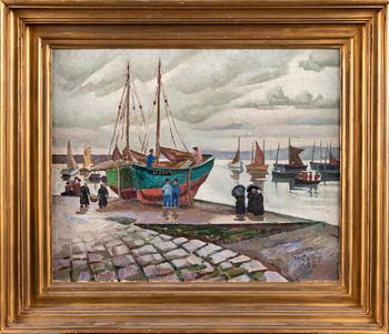 MARCUS COLLIN, BOATS AT HARBOR.