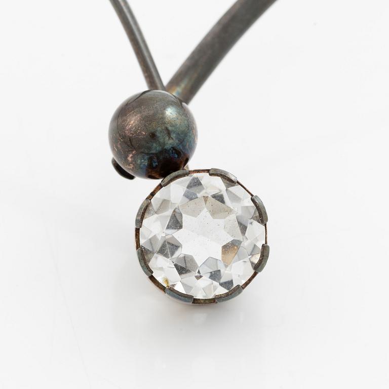 Necklace by Arvo Saarela, silver with rock crystal.