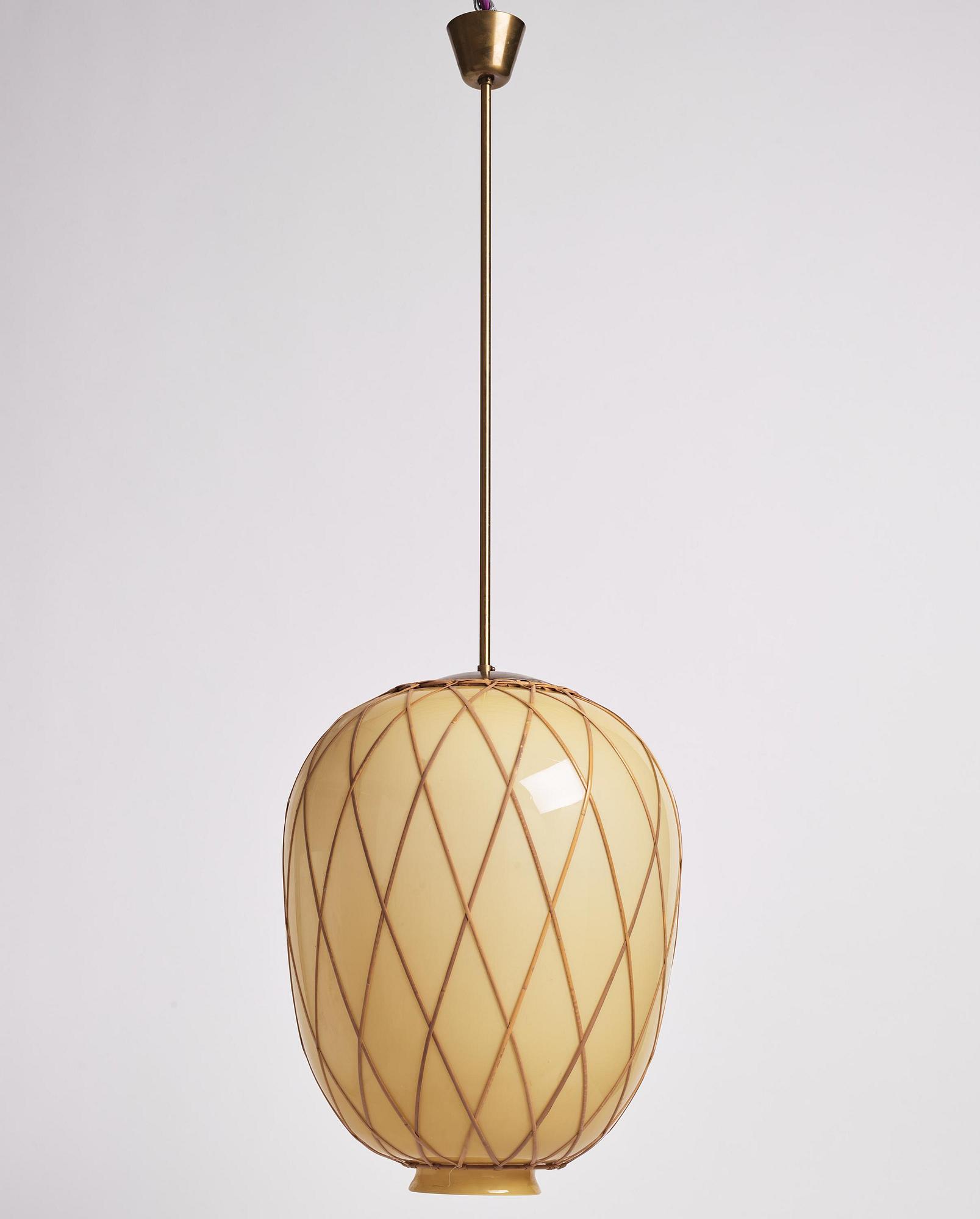 Harald Notini, taklampor, ett par, modell "11555", Arvid Böhlmarks Lampfabrik, Stockholm, 1940-tal.