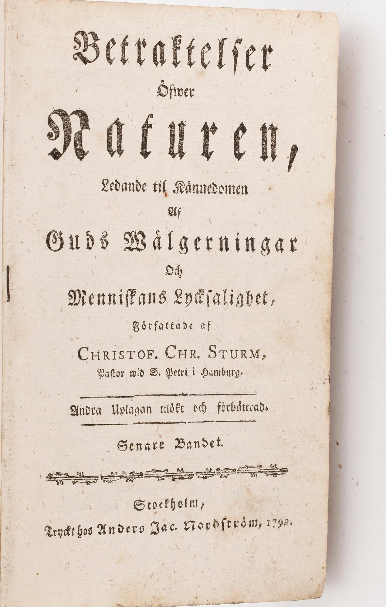PARTI BÖCKER, 3 st, bl.a, "Grönländska historiens senare del, om Brödra-Församlingens missioner", Stockholm 1769.