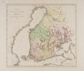 KARTA, Wäg-Karta öfver Finland, utgiven av Kungliga Lantmäteri kontoret 1806.