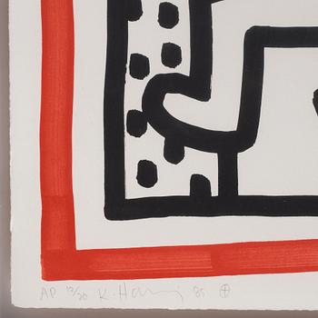 Keith Haring, "Three Lithographs: one plate".
