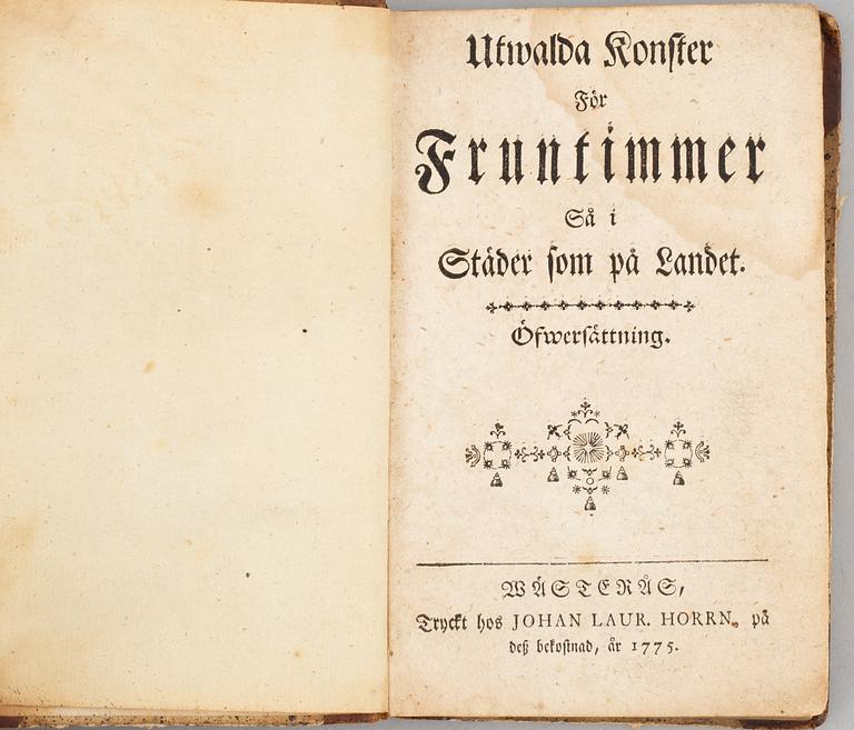 Undervisning & bagateller för folket, fem skrifter i fyra volymer, 1765-1827 (4 vol).