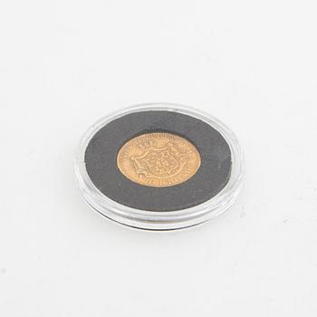 Guldmynt Sverige, Oscar II 10 kr, 1895.