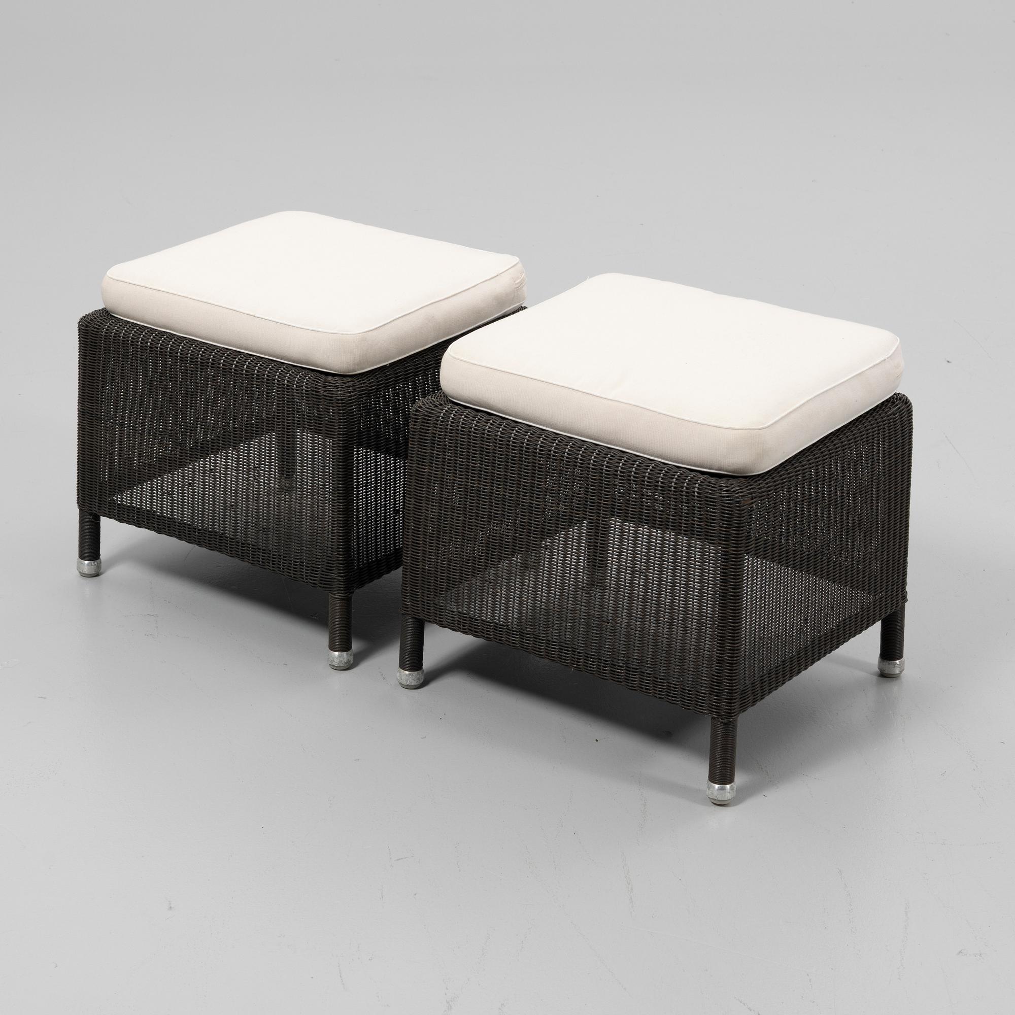 Stools, a pair, Cane-line, Denmark, contemporary.