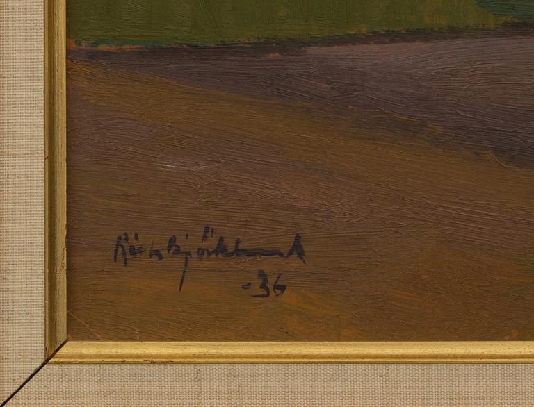 RICHARD BJÖRKLUND, olja på pannå, signerad och daterad- 36.