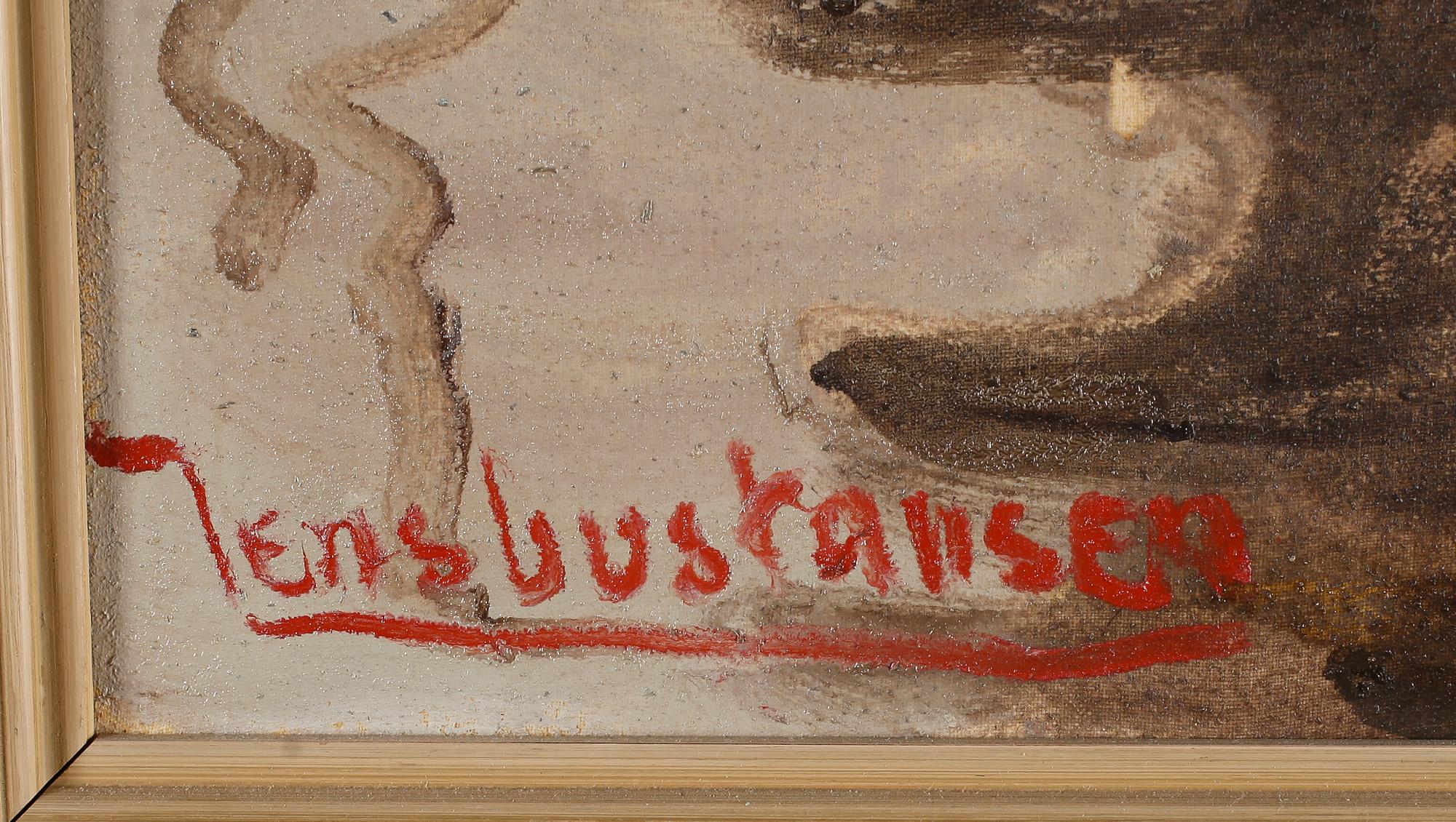 OIDENTIFIERAD KONSTNÄR, olja på duk, signerad Jens Gustavsen.