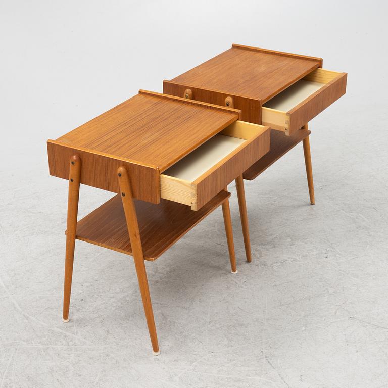 A pair of bedside tables, Carlströms & Co, Möbelfabrik, Bjärnum, 1950's/60's.