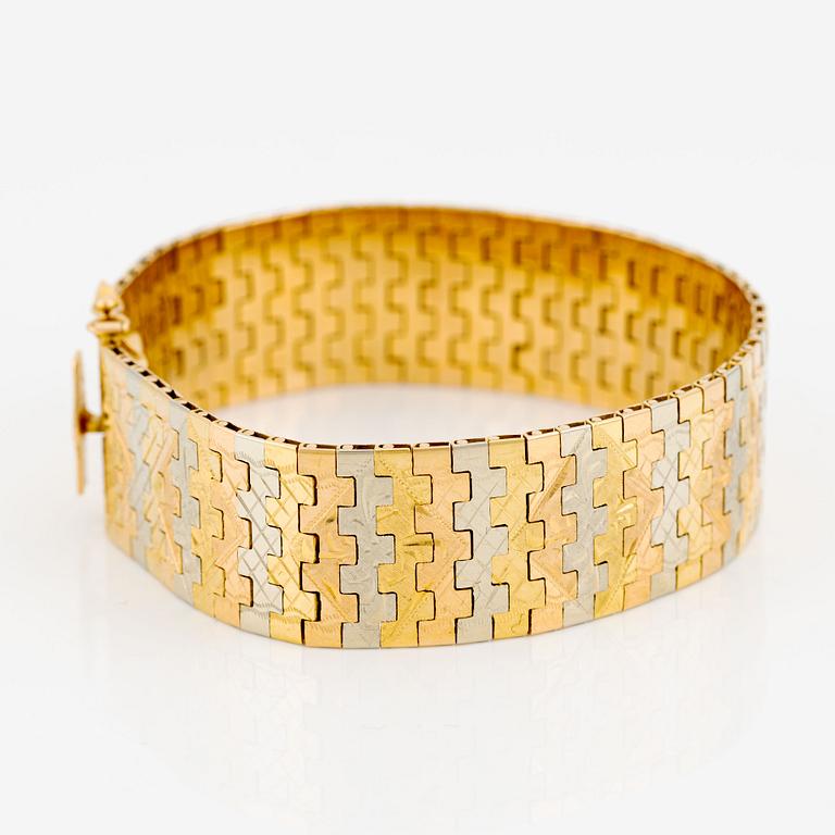 Armband, 18K trefärgat guld, Italien.