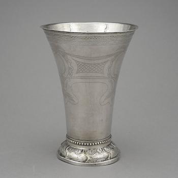 BÄGARE, silver, Johan Lundgren, Enköping 1809. 479 gram.