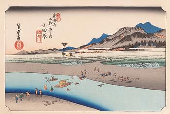 Ando Utagawa Hiroshige, efter, färgträsnitt, Japan, tidigt 1900-tal.