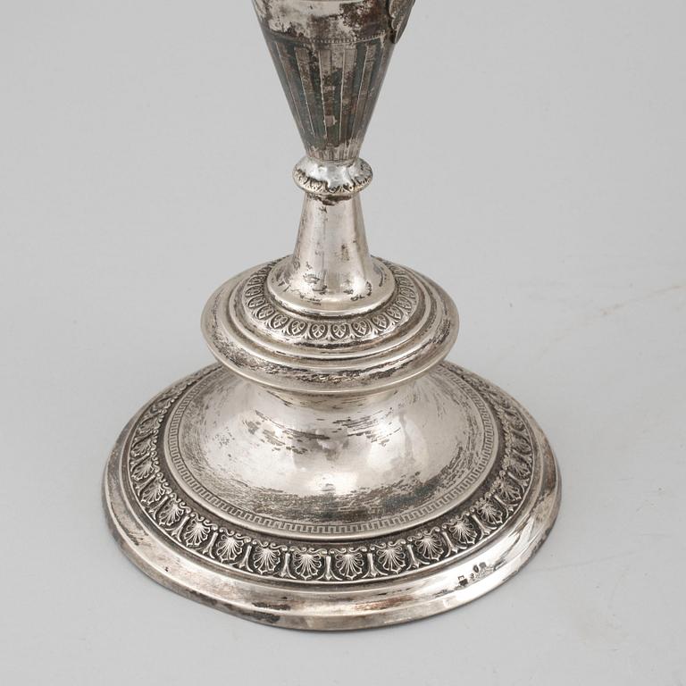 GUSTAF MÖLLENBORG, kandelabrar, ett par, silver, Stockholm, 1875.