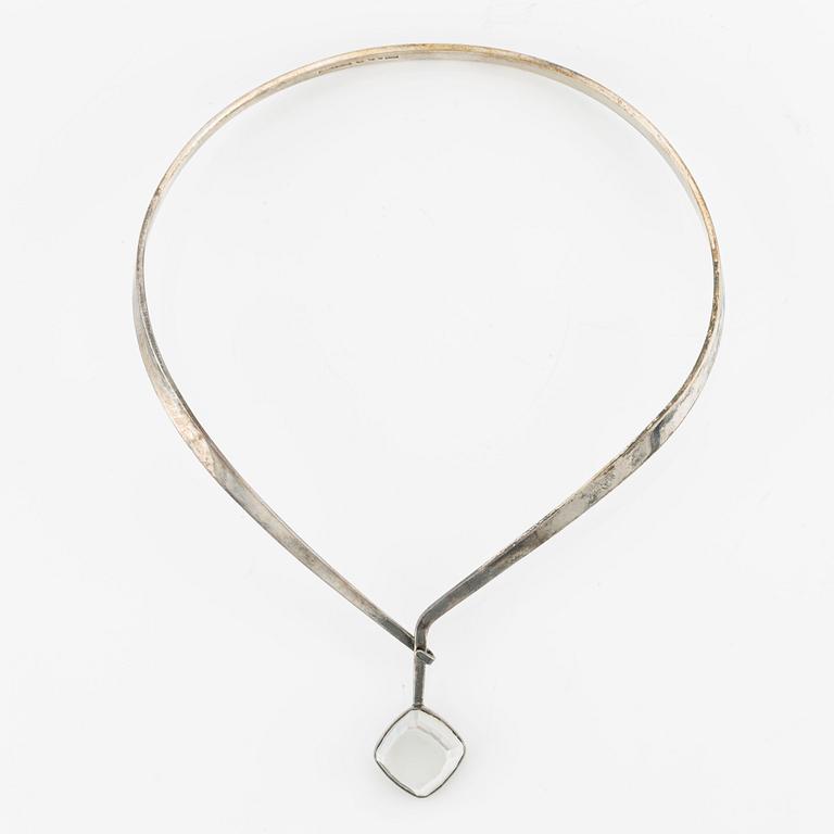 Necklace in silver with rock crystal, Alton Falköping 1967.