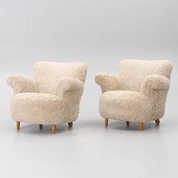 Fåtöljer, ett par, Swedish Modern, 1900-talets första hälft.