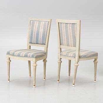 Chairs, 8 pcs, late Gustavian style, around the mid-20th century.