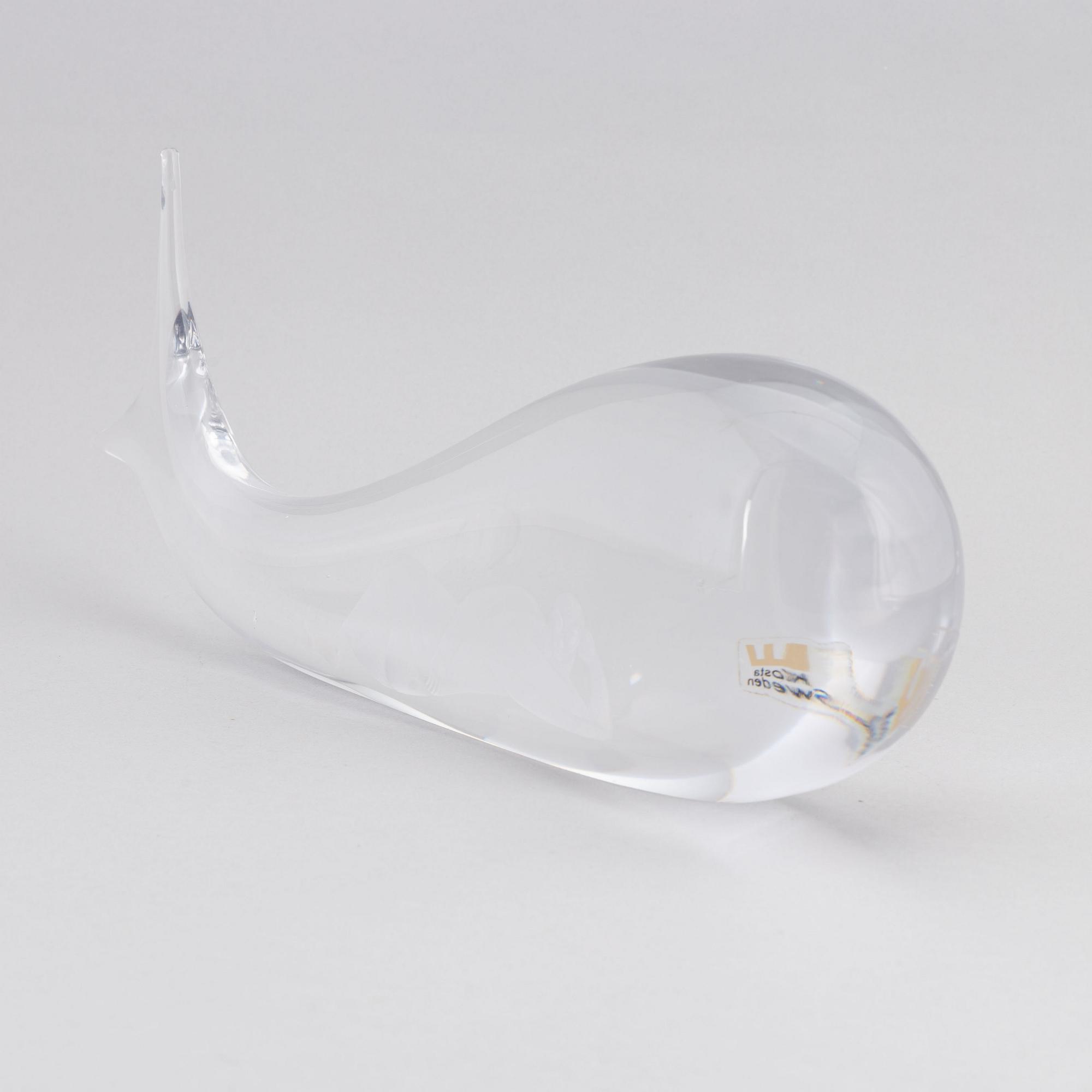 Vicke Lindstrand, a signed glass sculpture from Kosta.