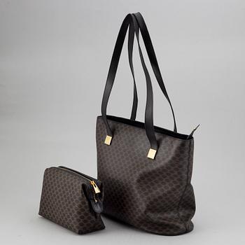 CÉLINE, a Macadam canvas bag and toilet bag.