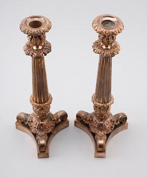 LJUSSTAKAR, 1 par, brons, 1800-talets andra hälft.