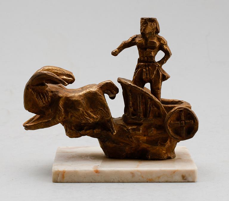 STIG BLOMBERG, skulptur, förgylld brons, sign.