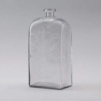 BRÄNNVINSPLUNTA, glas, 1800-tal.