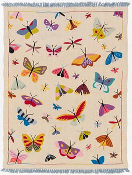 A hand-embroidered kilim carpet, c. 195 x 148 cm.