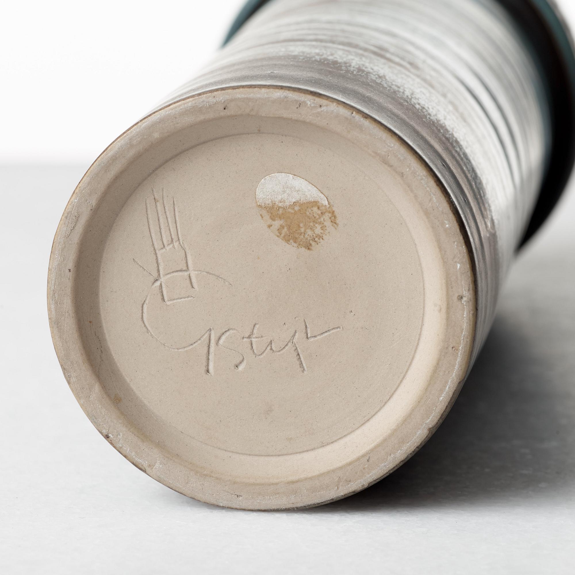 Stig Lindberg, a stoneware vase, Gustavsberg, Sweden 1960.