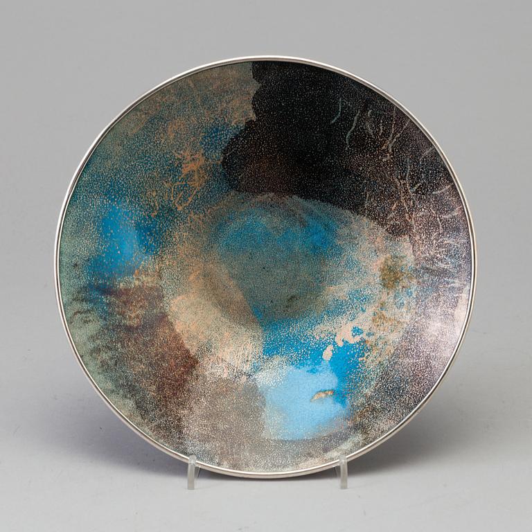 SVEN OLSEN, a silver and enamel bowl, Arvika 1930.