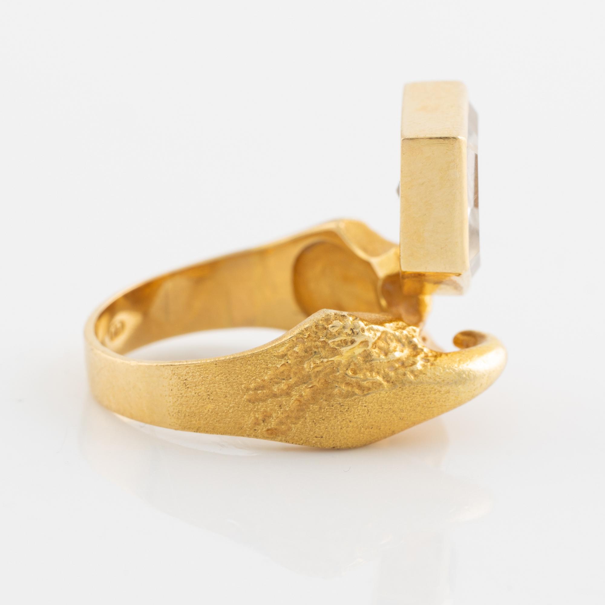 Björn Weckström, Lapponia, ring 18K guld med bergkristall, 1976.
