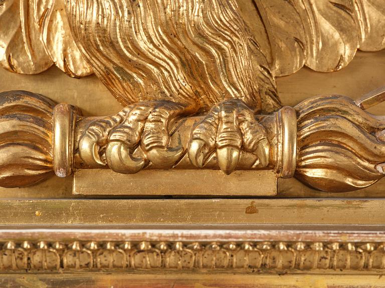 Spegel, av Petter Gustaf Bylander (spegelfabrikör i Göteborg 1811-58), Empire.