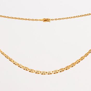 GULDKEDJA 18K guld  doserad fasad pansarlänk, 19,2 g, ca 45 x 0,5 cm, G Dahlgren & Co.