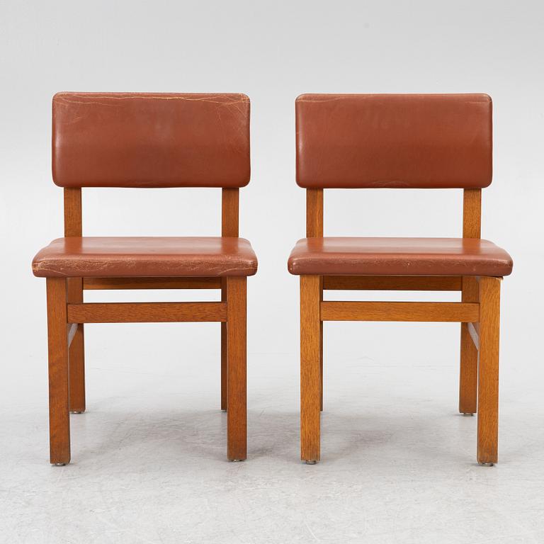 John Kandell, a set of six chairs, J. E. Blomqvist Möbelfabrik, Storvreta, for the Västervik Courthouse, ca. 1959.