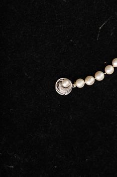 PÄRLCOLLIER, odlade sötvattenpärlor, lås 18 k vitguld.