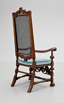 KARMSTOL, engelsk/holländsk barockstil, 1900-tal.