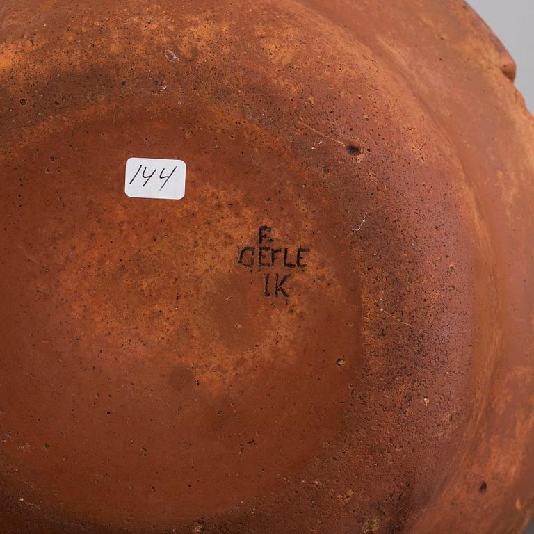 Four partially glazed eartheware bowls, Gefle, 19th Century.