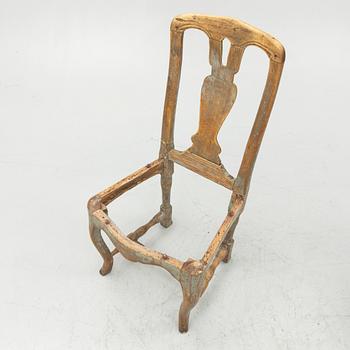 A set of five similar chairs, late 18th century.