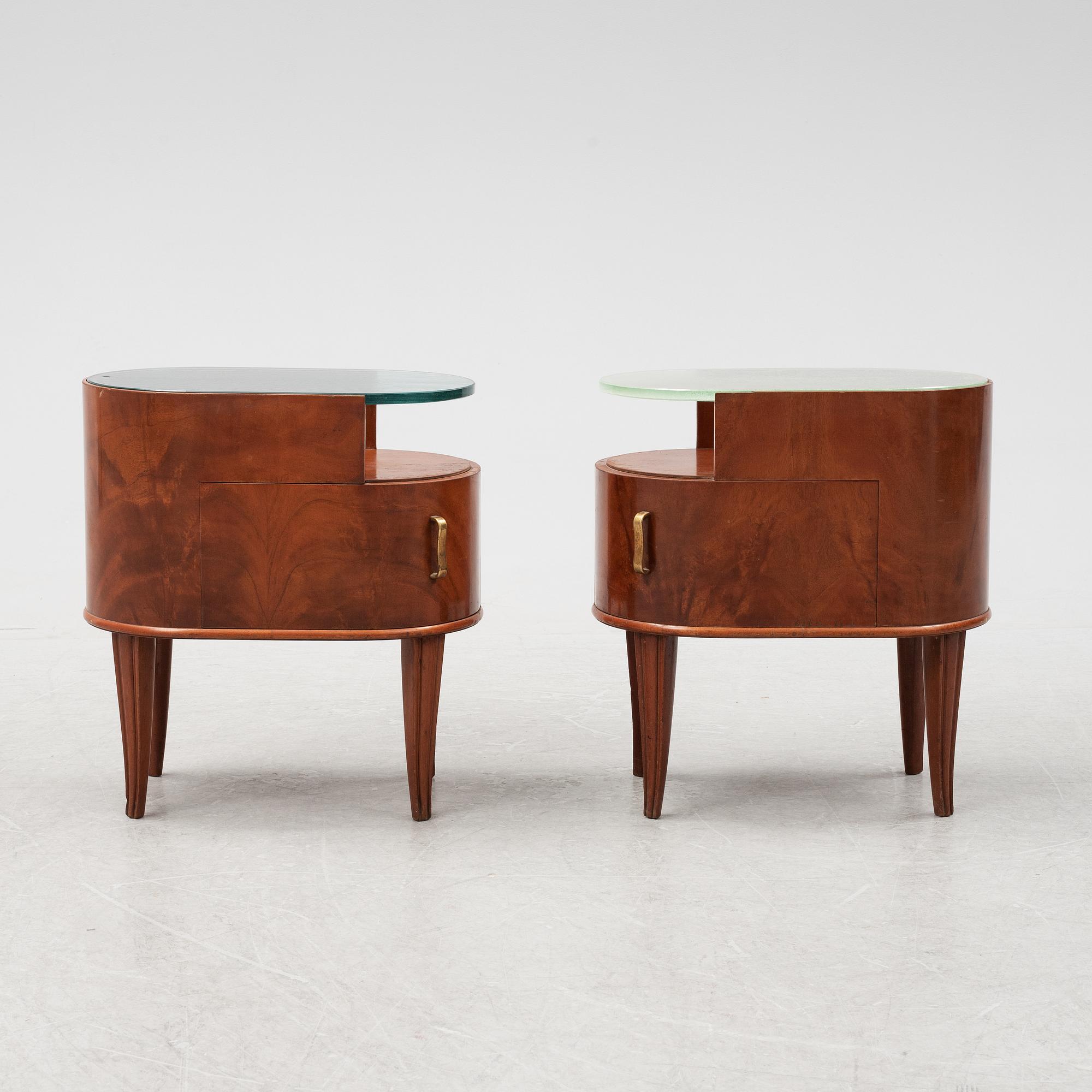 Axel Larsson, presumably, a pair of bedside tables, Svenska Möbelfabrikerna, Bodafors, 1940s.